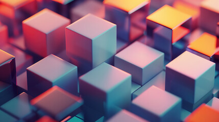 Obraz premium modern composition of 3D cubes with various materials and colors