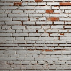 Fototapeta premium White painted old brick Wall panoramic background Generative AI 