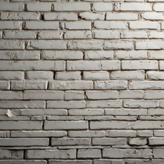 Obraz premium White painted old brick Wall panoramic background Generative AI 