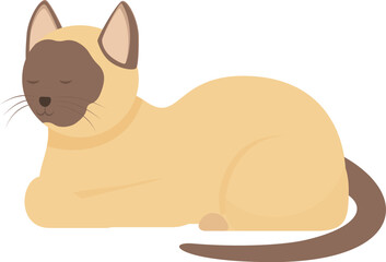 Siamese cat is lying down with its eyes closed, enjoying a moment of tranquility