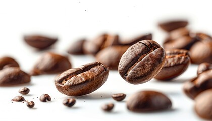 Fototapeta premium coffee beans on white background