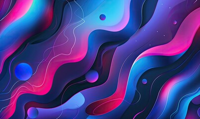 Obraz premium Vibrant abstract wave pattern with colorful gradients and flowing shapes, ideal for backgrounds and creative projects.