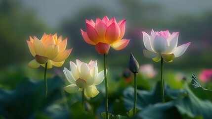 Obraz premium lotus flower in the garden