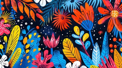 Creative and playful card with hand-drawn elements and vibrant colors for a holiday