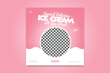 ice cream social media design template