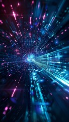 Naklejka premium Abstract modern digital technology background wallpaper pulsating with futuristic energy