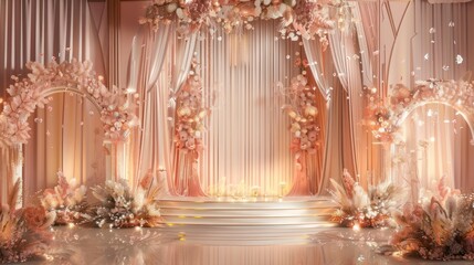 Stage Background Design For An Elegant Wedding