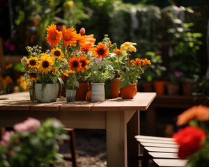 Obraz premium Backyard garden background.