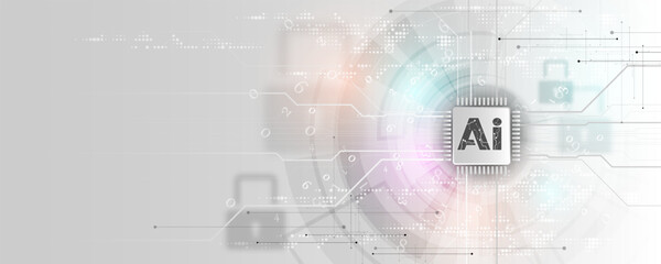 Obraz premium Technology concept background image, circuit board, network, communication chip, computer processing system