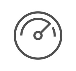 Speedometer related icon outline and linear vector.
