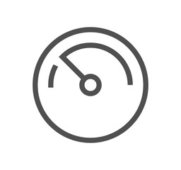 Speedometer related icon outline and linear vector.
