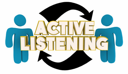 Active Listening Two People Communication Talk Hear Discussion 3d Illustration