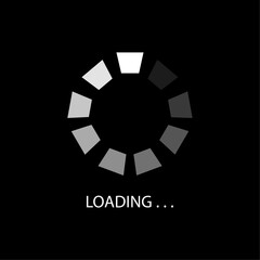 Loading icon on black
