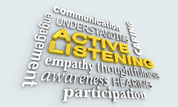 Active Listening Effective Communication Skills Talk Hear Discussion 3d Illustration