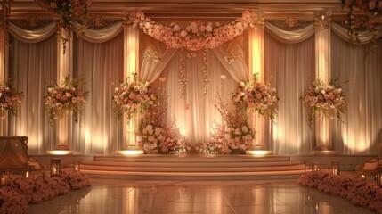 Stage Background Design For An Elegant Wedding