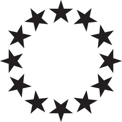 Vector image - black stars circle on white background. Suitable for any design. EPS 10/AI