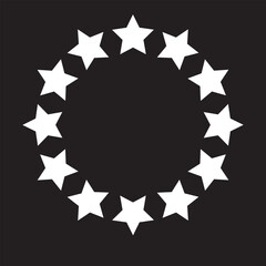 Vector image - white stars circle on black background. Suitable for any design. EPS 10/AI