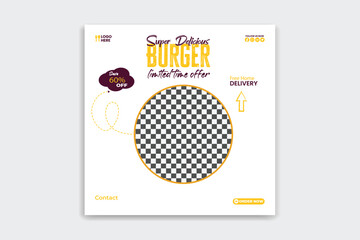 pizza social media design template