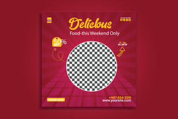 pizza social media design template