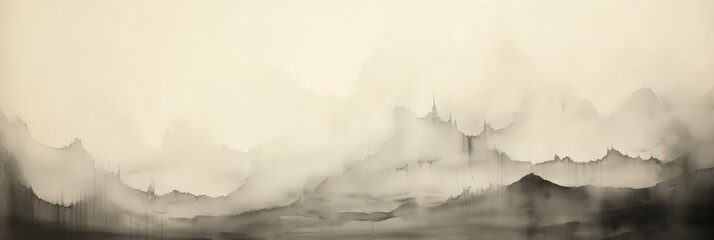 Abstract Mountain Landscape in Misty Hues