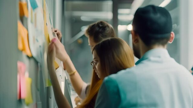 Group of People Discussing Strategies Around Whiteboard, An industrial engineer collaborating with colleagues to implement innovative solutions in a factory