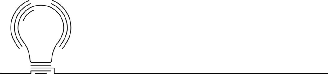 Light bulb in one continuous line drawing. Innovation symbol and creative concept. Brainstorm and education symbol. Doodle Vector illustration