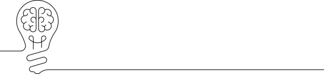 Light bulb in one continuous line drawing. Innovation symbol and creative concept. Brainstorm and education symbol. Doodle Vector illustration