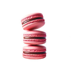 Gordijnen Realistic pink macarons © Marinnai