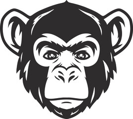 monkey head silhouette vector art illustration