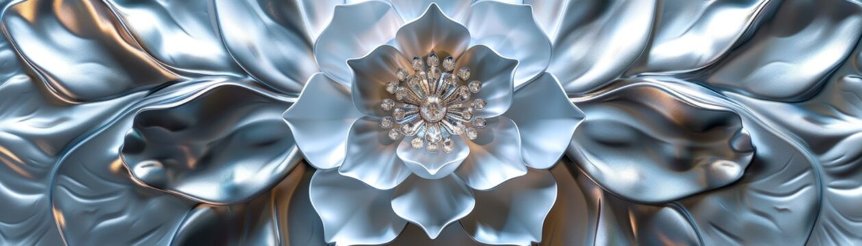Close-up of a silver flower with delicate petals.