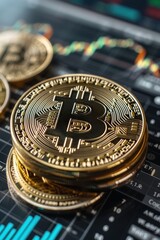 Bitcoin trading session, digital exchange platform, top view, featuring transaction flow, advanced tone, black and white