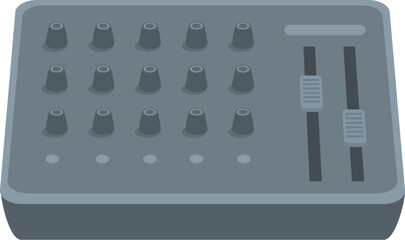 Modern audio mixing console featuring knobs and faders for adjusting sound levels and effects