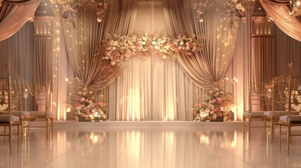 Stage Background Design For An Elegant Wedding