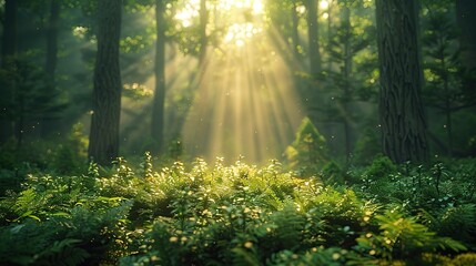 Obraz premium tree in the middle of a green forest