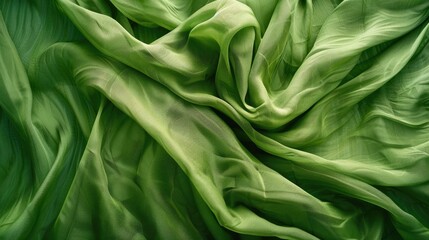 Texture of green fabric as a backdrop