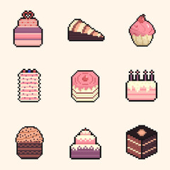cake pixel art collection for dynamic digital projects and designs.