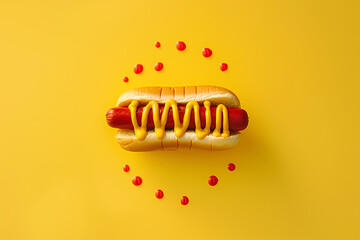 hot dog with mustard, national hot dog day, poster, design