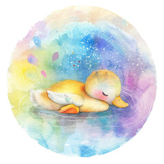 Animals's sleeping on the cloud and rainbow