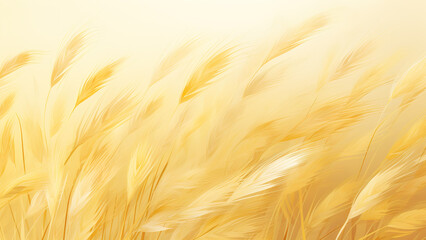 Pale Yellow Grain - Wheat, Crop, Meadow, Farm Field, Nature, Graphic, Light Colors, Cartoon Art, Abstract, Boho, Chic, Minimalist, Simple Art, Vector