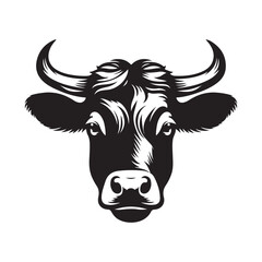 Cow Head silhouette logo vector Design 