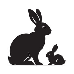Rabbit silhouette animal logo vector