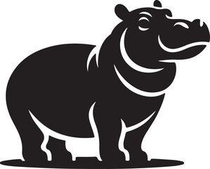 hippopotamus icon silhouette vector