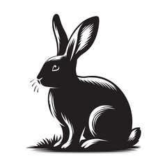 Rabbit silhouette animal logo vector