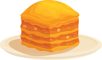 Mouthwatering baklava, a sweet delight with layers of filo pastry, filled with chopped nuts and drenched in syrup, served on a plate
