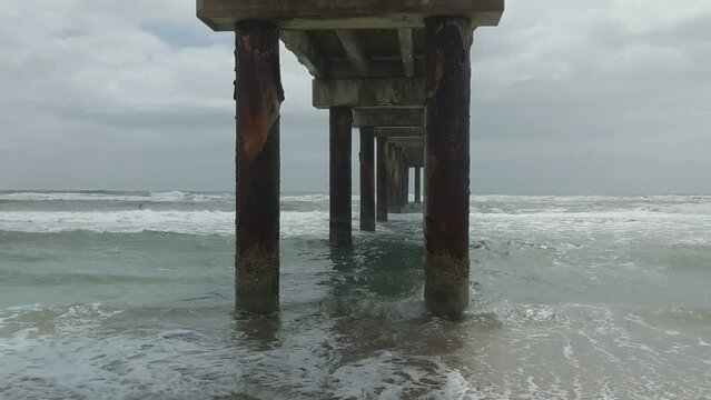 Waves at a pier