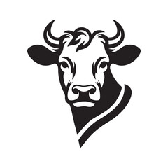 Cow Head silhouette logo vector Design 
