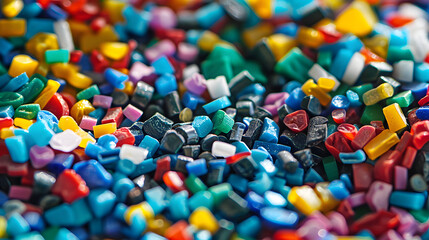 recyceltes Plastik Granulat, Buntes Granulat, PA6, ASA, ABS, PET,  Plastik Kunststoff Granulat, wieder verwendbarer Kunststoff	