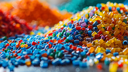 recyceltes Plastik Granulat, Buntes Granulat, PA6, ASA, ABS, PET,  Plastik Kunststoff Granulat, wieder verwendbarer Kunststoff	