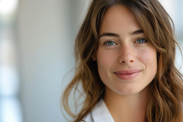 Close-Up of Young Woman's Face, Natural Beauty and Confidence