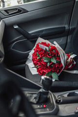 car interior with buquet tulipe